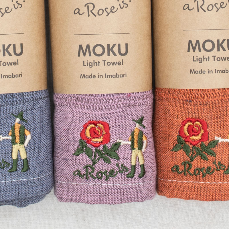 バラの刺繍入りMOKUタオル Mサイズ｜バラ苗の通販の篠宮バラ園
