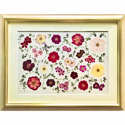 バラ額縁セット 気品ある額縁に埋めつくされた薔薇の絵画(モザイク)【ガーデン